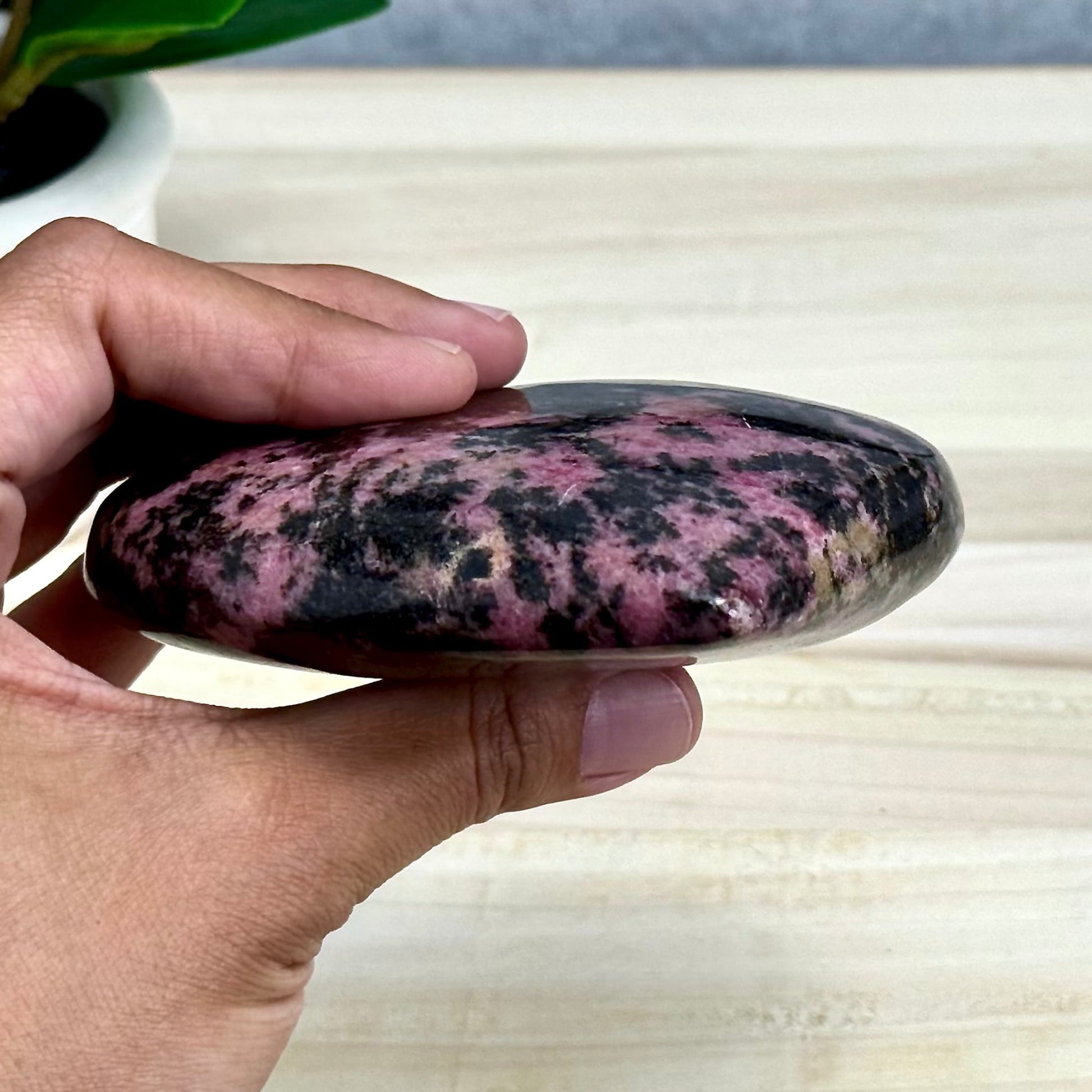 Rhodonite Heart Carving, 1 lb. 7 oz.