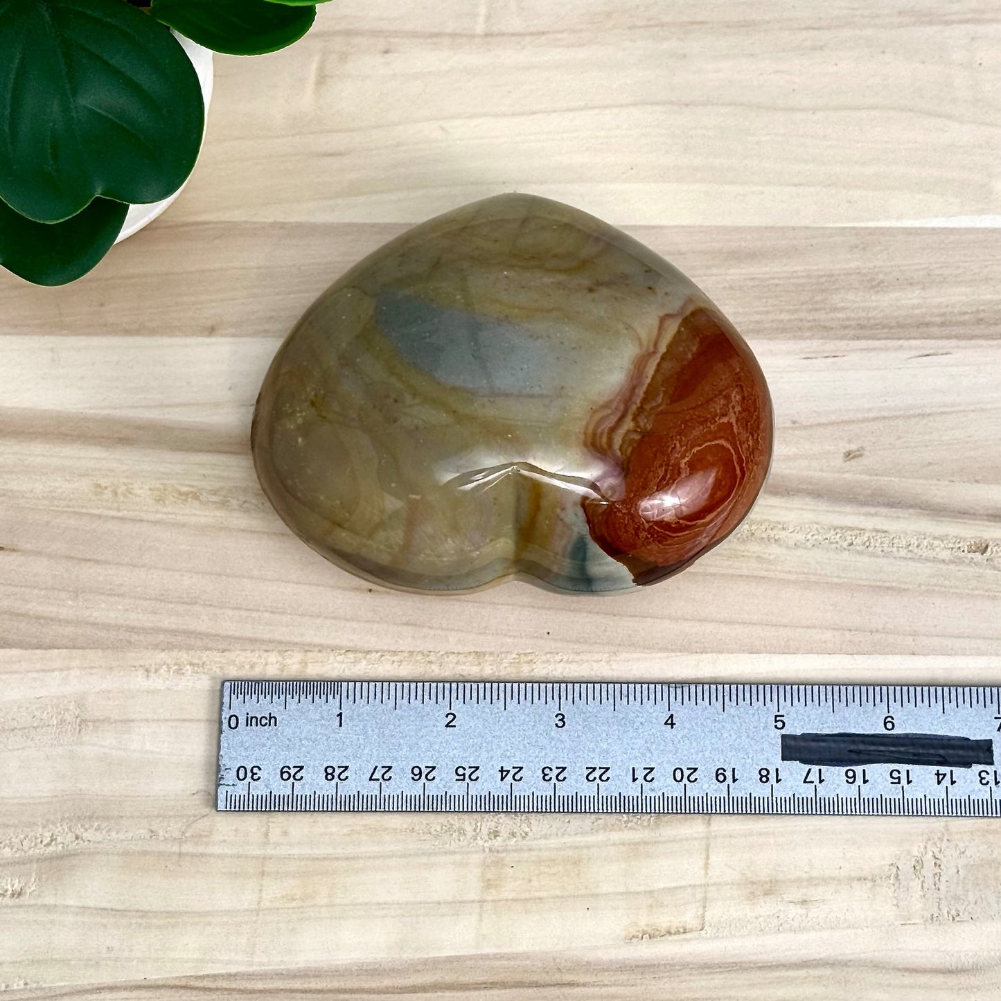 Polychrome Jasper Heart Carving, 1 lb. 15.5 oz.