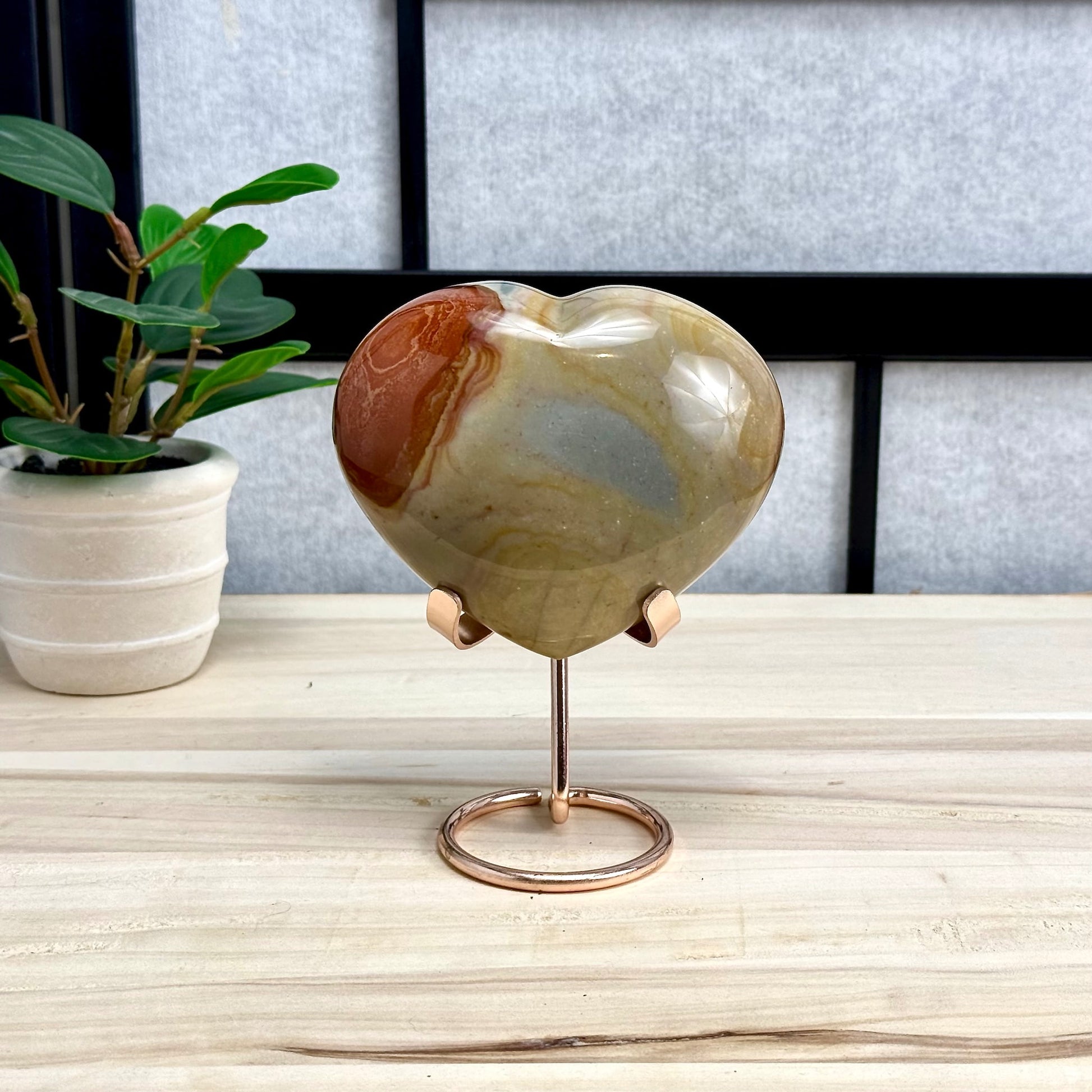 Polychrome Jasper Heart Carving, 1 lb. 15.5 oz.