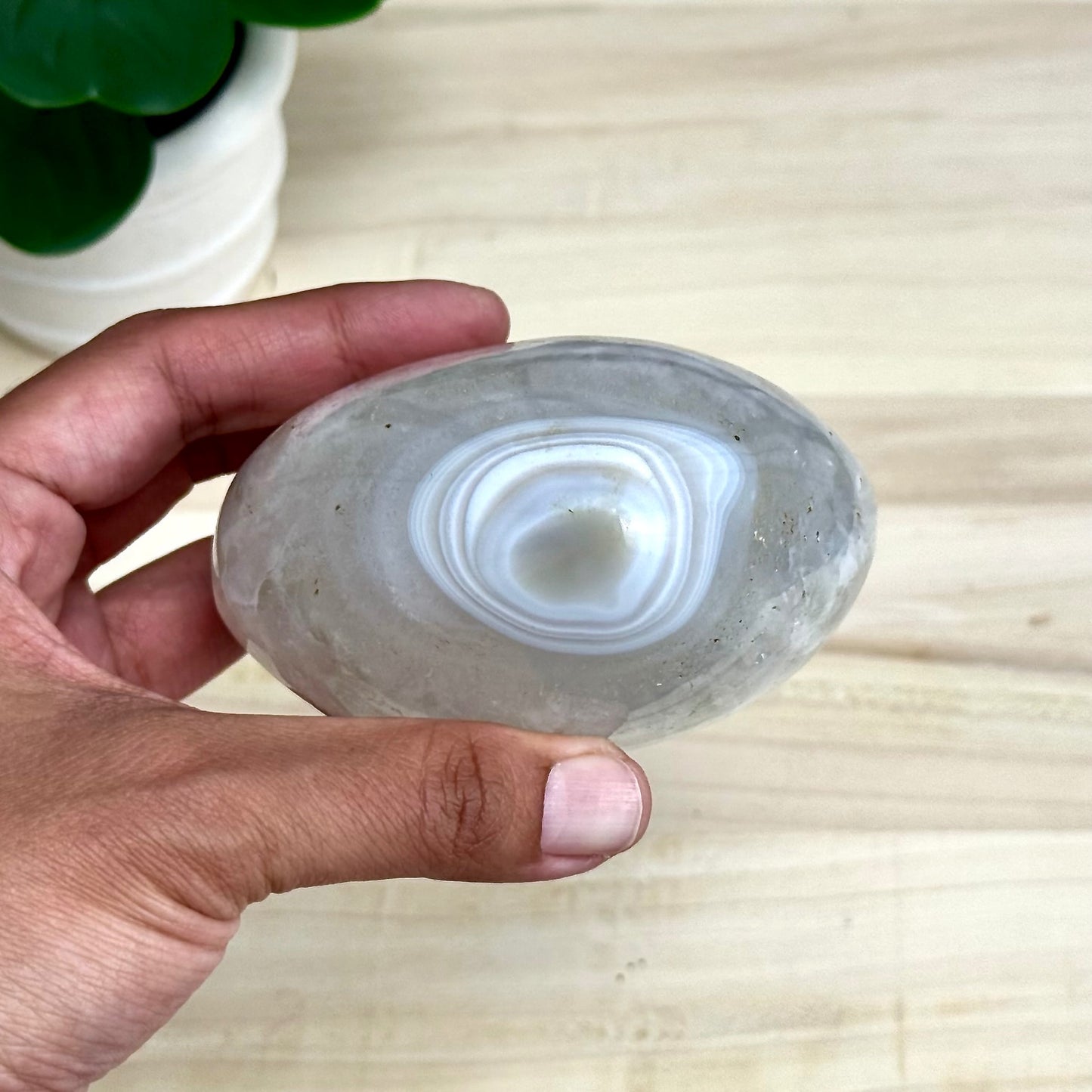 Agate and Quartz Heart Carving, 1 lb. 5.7 oz.