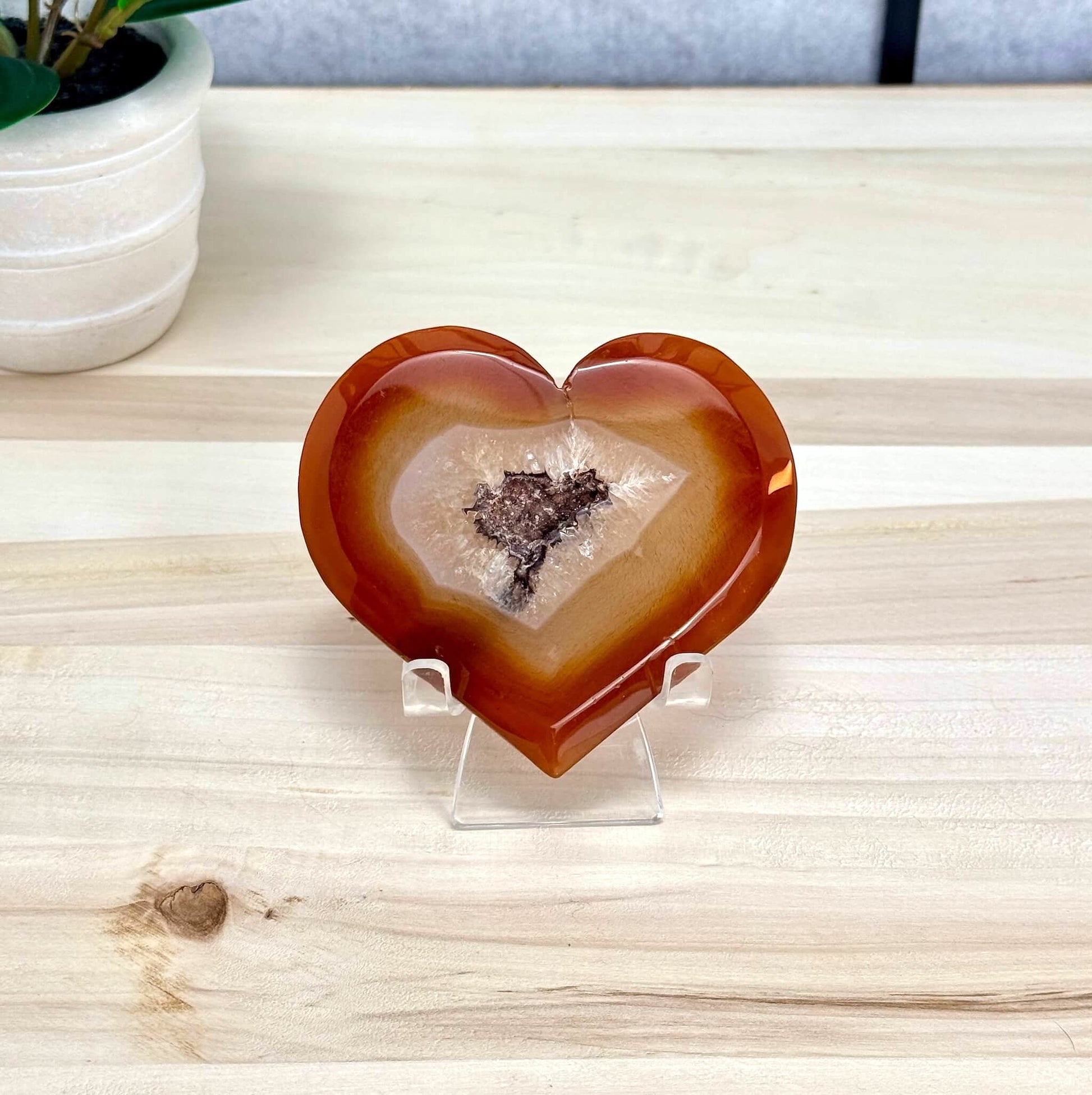 Drusy Carnelian Heart Carving B - Itsy's Crystal Cove LLC