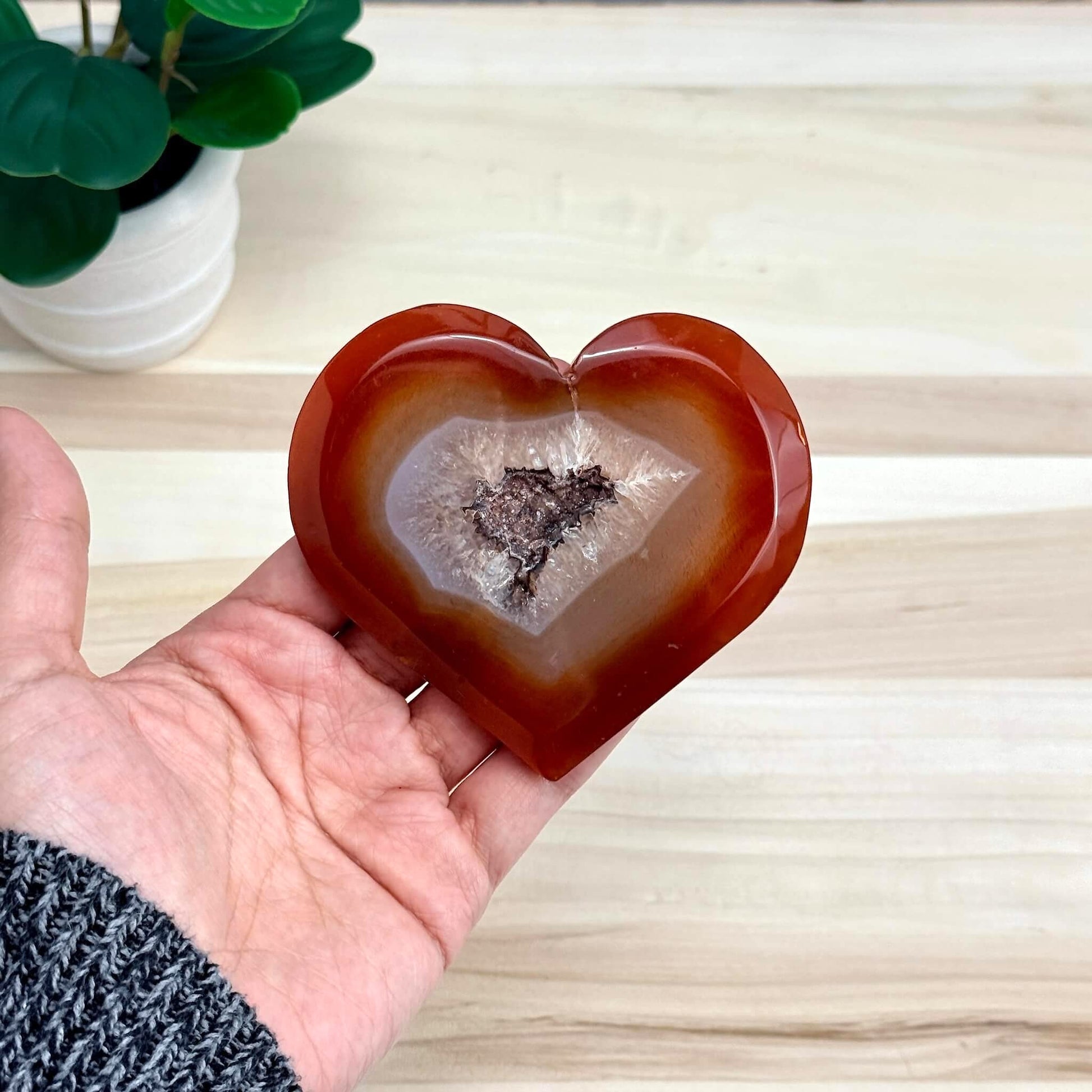 Drusy Carnelian Heart Carving B - Itsy's Crystal Cove LLC