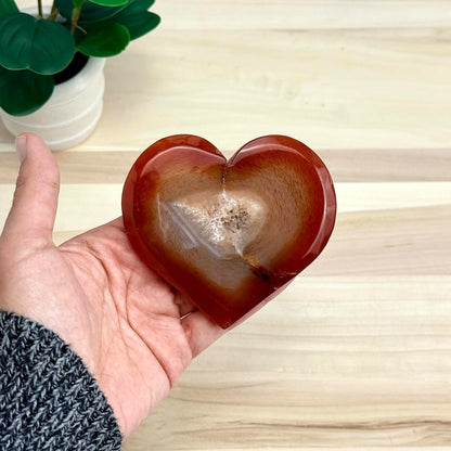 Drusy Carnelian Heart Carving B - Itsy's Crystal Cove LLC