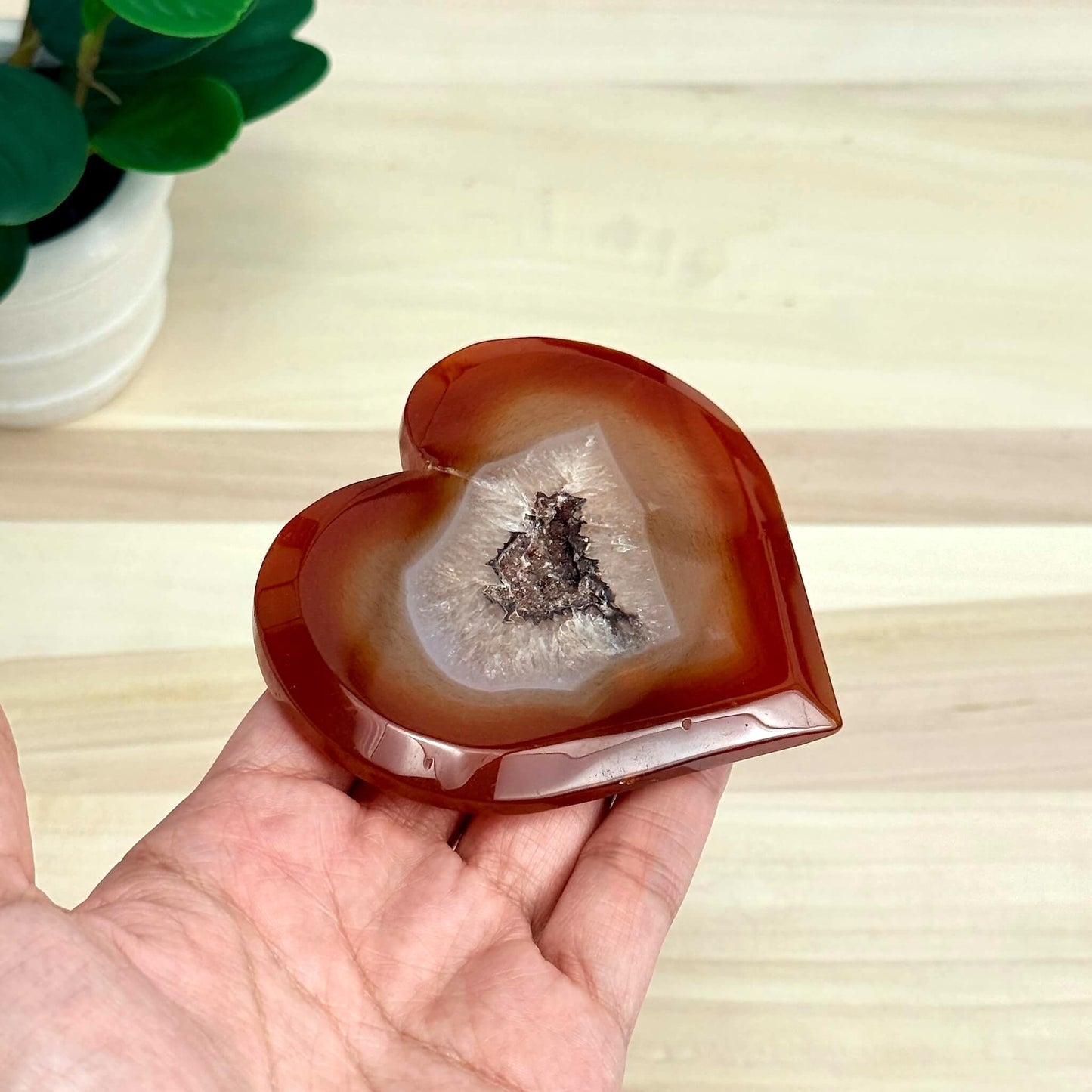 Drusy Carnelian Heart Carving B - Itsy's Crystal Cove LLC