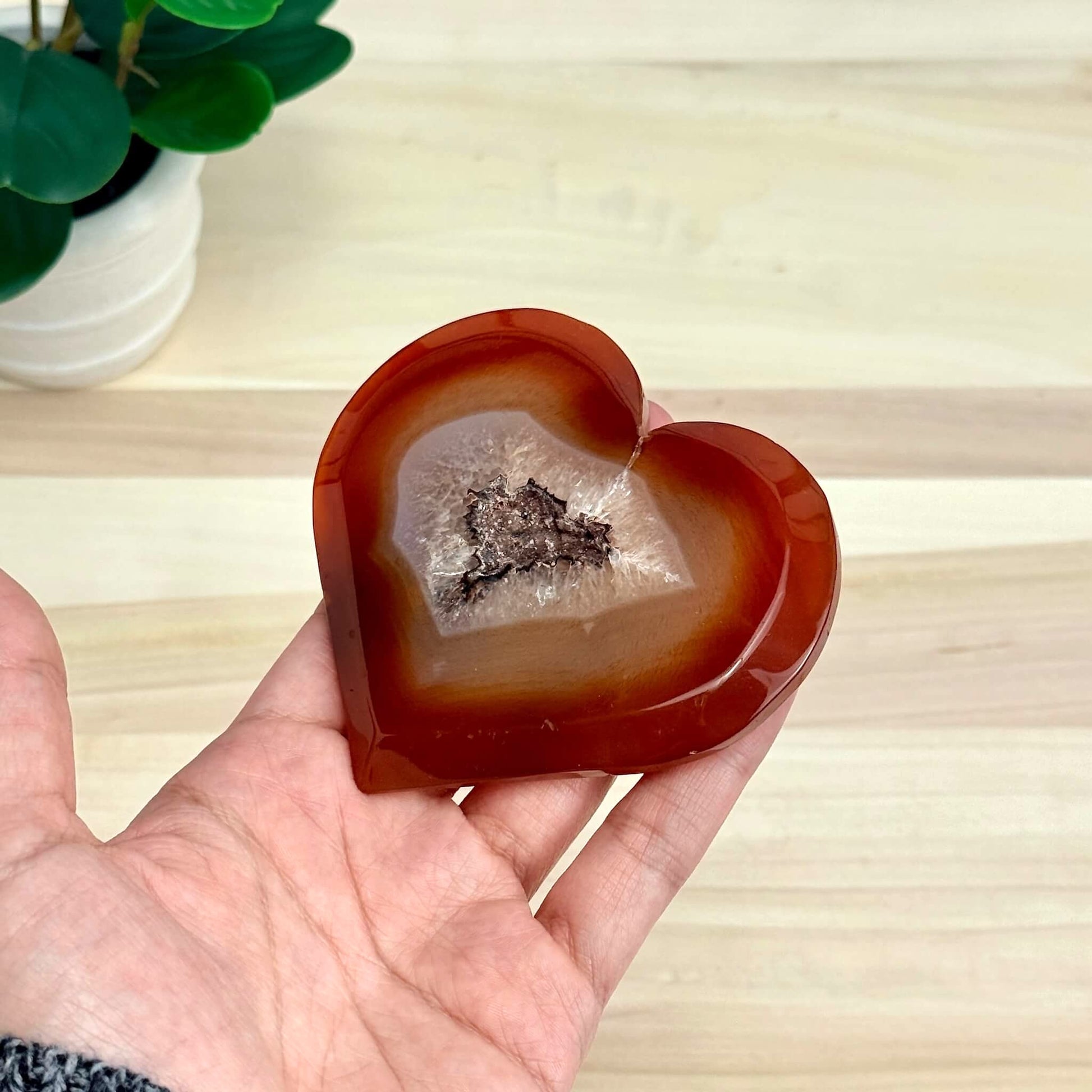 Drusy Carnelian Heart Carving B - Itsy's Crystal Cove LLC