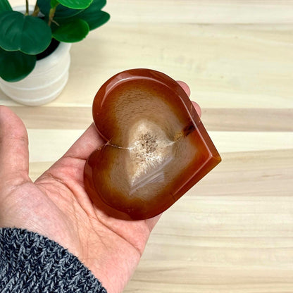 Drusy Carnelian Heart Carving B - Itsy's Crystal Cove LLC