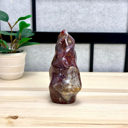 Sea Jasper Flame Carving, 2 lbs. 4.9 oz. - Itsy's Crystal Cove LLC