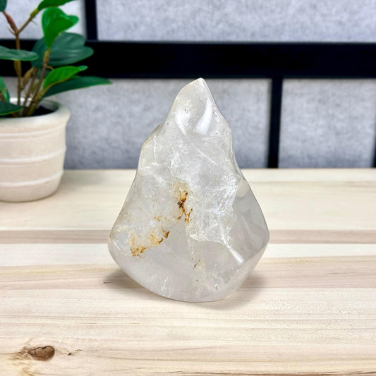 Large Clear Quartz Crystal Flame Carving, 2 lb. 5.7 oz. - Itsy's Crystal Cove LLC