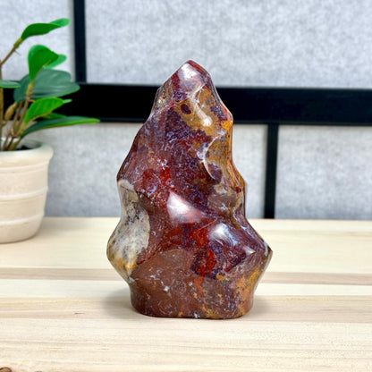 Sea Jasper Flame Carving, 2 lbs. 4.9 oz. - Itsy's Crystal Cove LLC