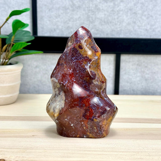 Sea Jasper Flame Carving, 2 lbs. 4.9 oz. - Itsy's Crystal Cove LLC