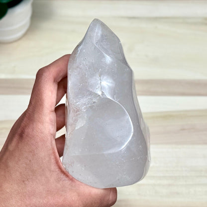 Large Clear Quartz Crystal Flame Carving, 2 lb. 5.7 oz. - Itsy's Crystal Cove LLC