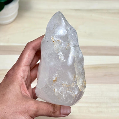 Large Clear Quartz Crystal Flame Carving, 2 lb. 5.7 oz. - Itsy's Crystal Cove LLC