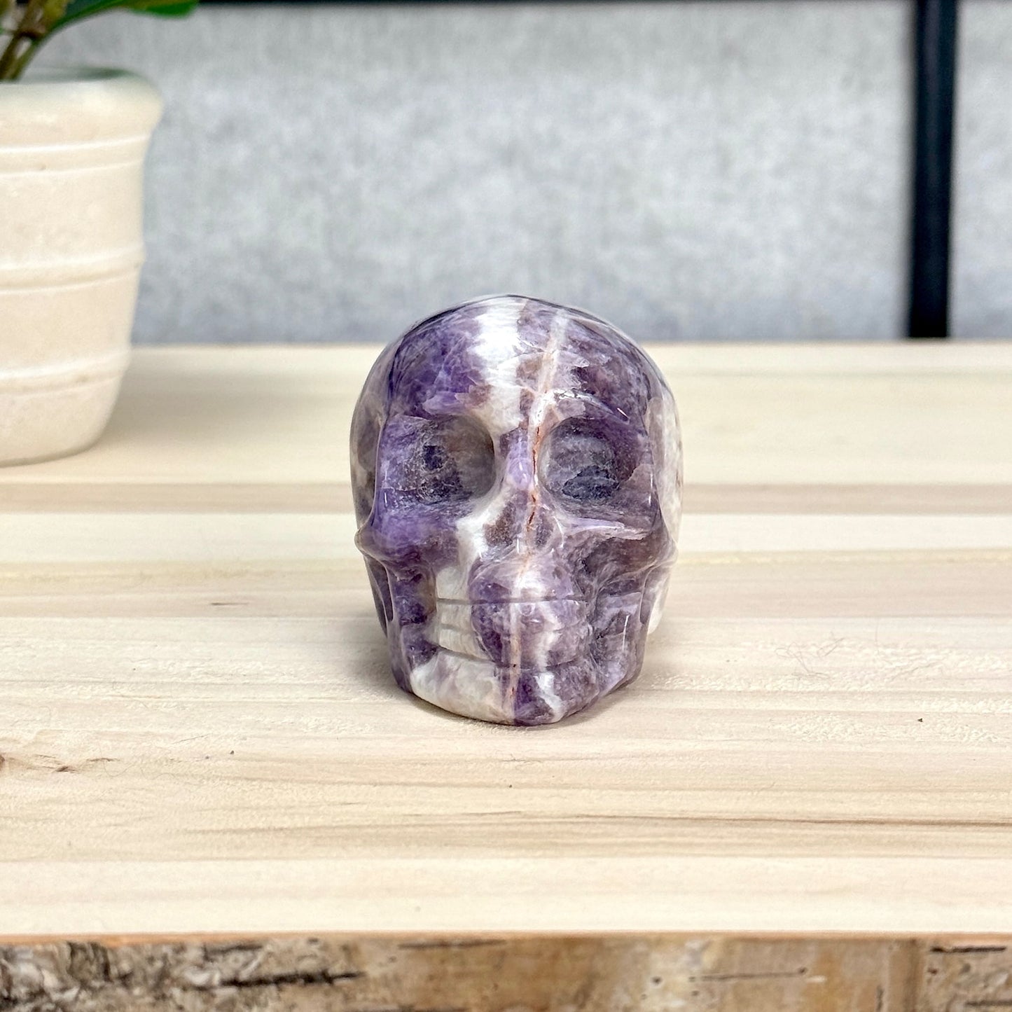 Chevron Amethyst Skull Carving A, 2.95 in. - Itsy's Crystal Cove LLC