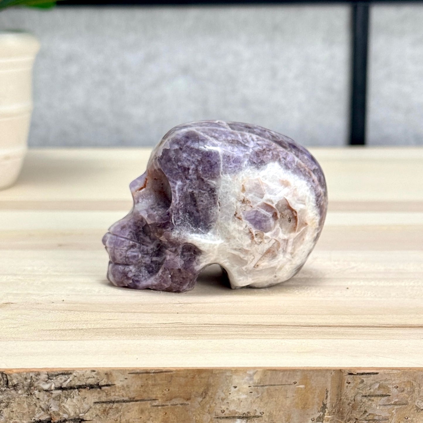 Chevron Amethyst Skull Carving A, 2.95 in. - Itsy's Crystal Cove LLC