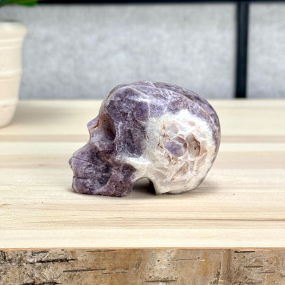 Chevron Amethyst Skull Carving A, 2.95 in. - Itsy's Crystal Cove LLC