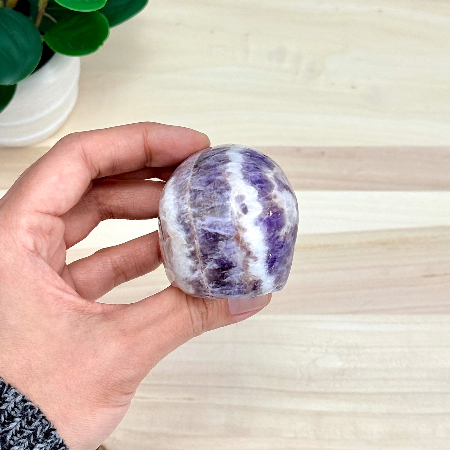 Chevron Amethyst Skull Carving A, 2.95 in. - Itsy's Crystal Cove LLC