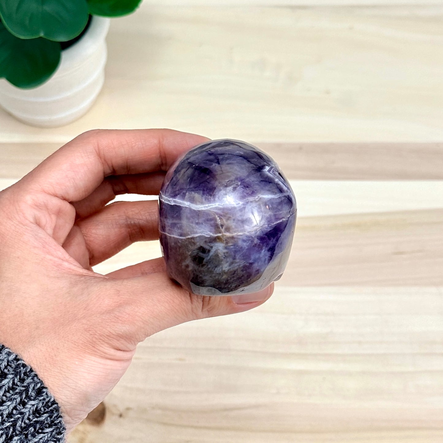 Chevron Amethyst Skull Carving B, 2.96 in. - Itsy's Crystal Cove LLC