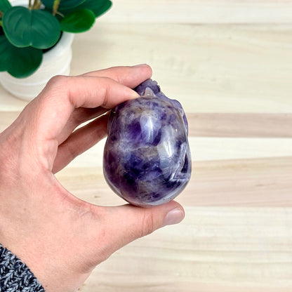 Chevron Amethyst Skull Carving B, 2.96 in. - Itsy's Crystal Cove LLC