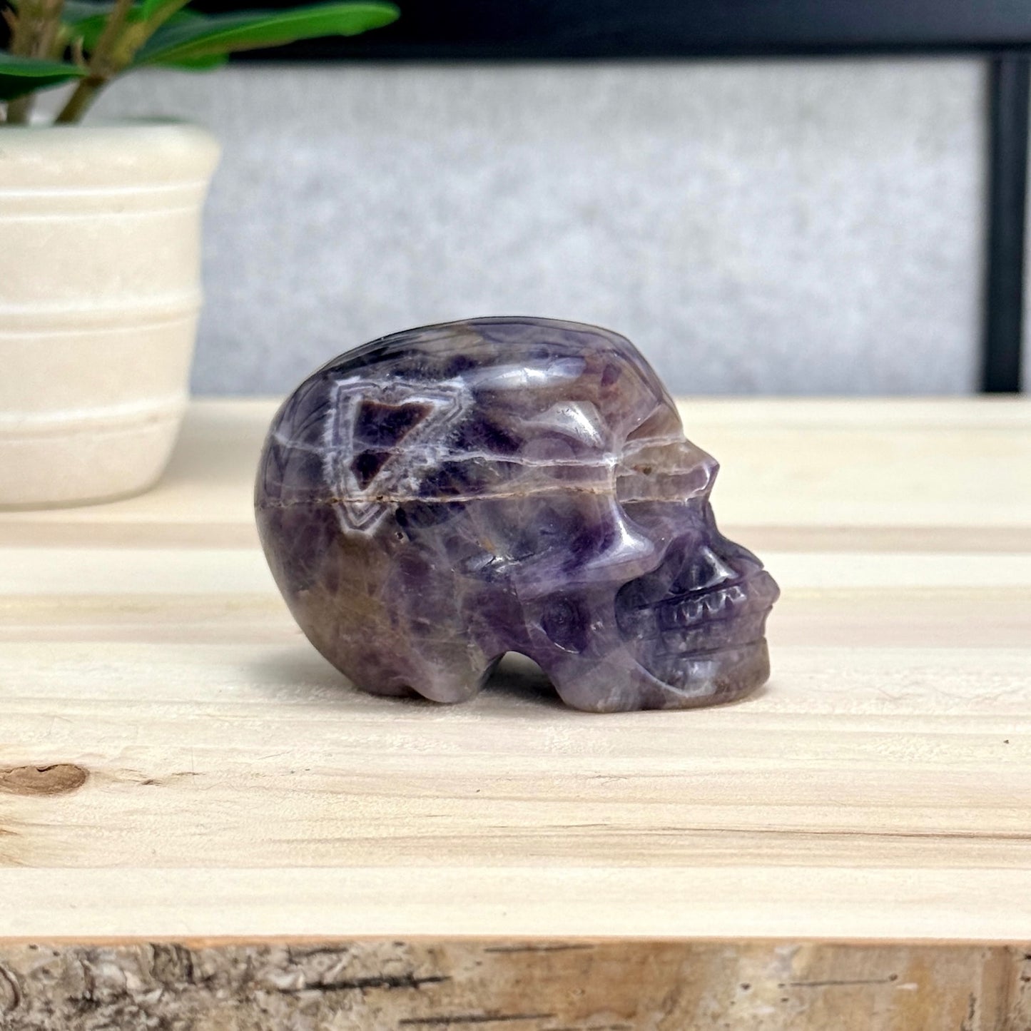Chevron Amethyst Skull Carving B, 2.96 in. - Itsy's Crystal Cove LLC