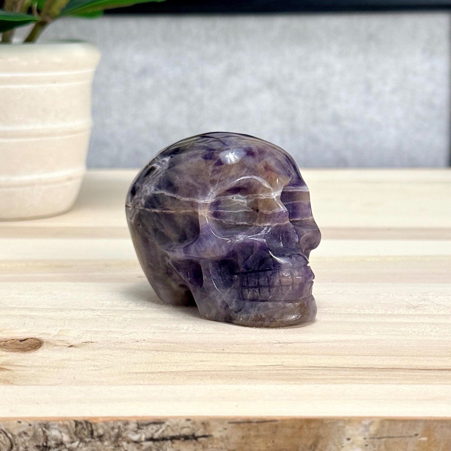 Chevron Amethyst Skull Carving B, 2.96 in. - Itsy's Crystal Cove LLC