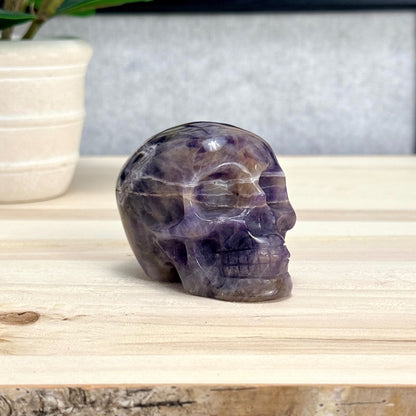 Chevron Amethyst Skull Carving B, 2.96 in. - Itsy's Crystal Cove LLC