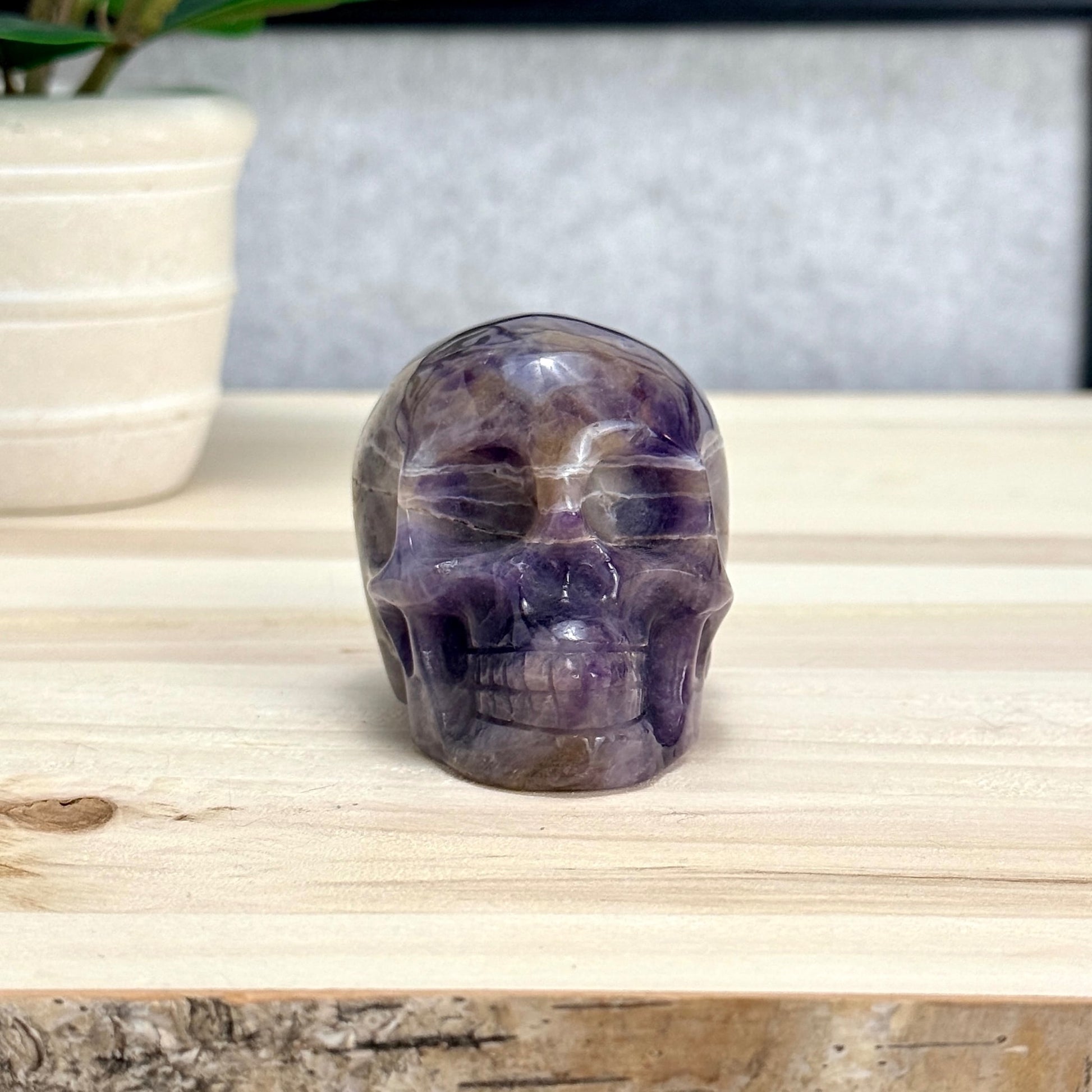 Chevron Amethyst Skull Carving B, 2.96 in. - Itsy's Crystal Cove LLC