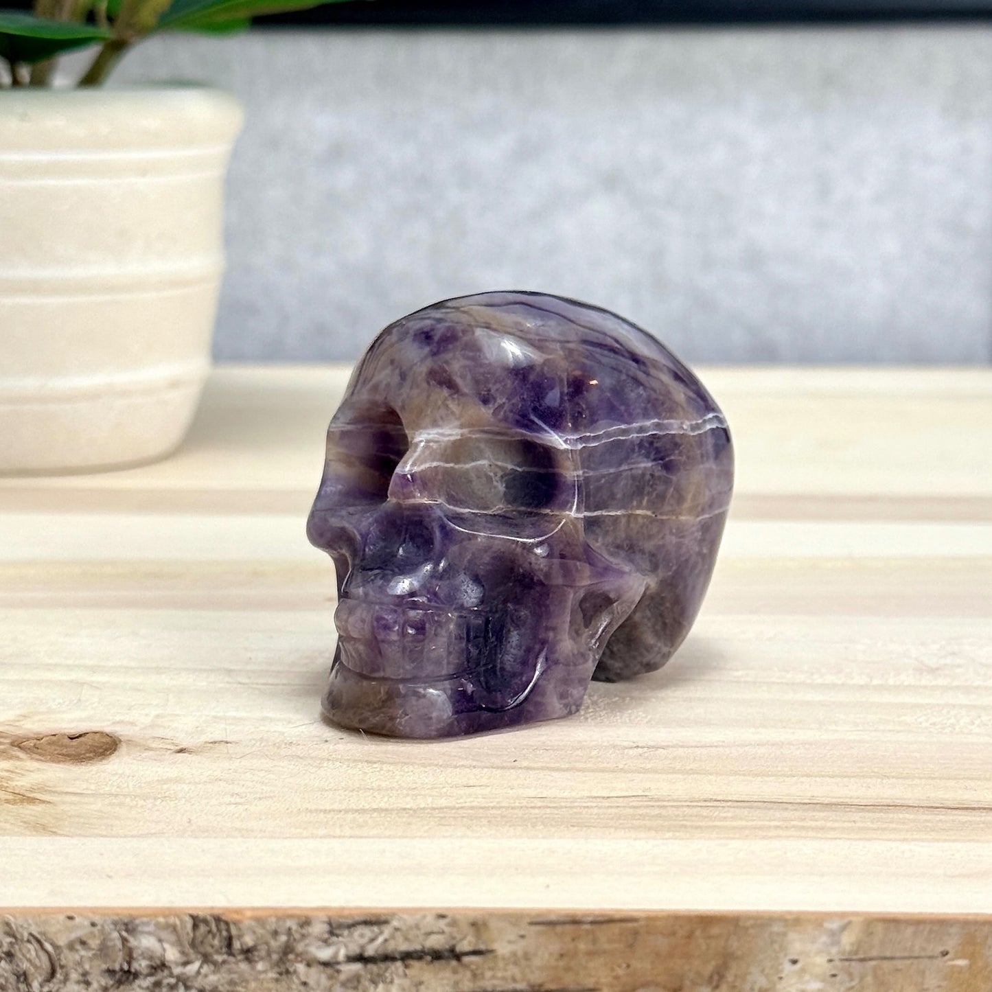 Chevron Amethyst Skull Carving B, 2.96 in. - Itsy's Crystal Cove LLC