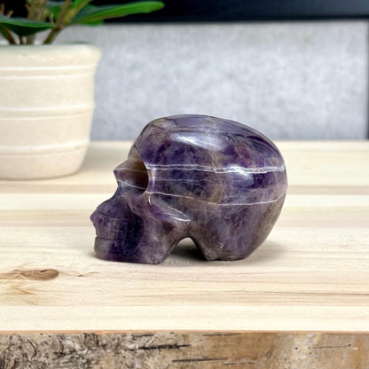 Chevron Amethyst Skull Carving B, 2.96 in. - Itsy's Crystal Cove LLC