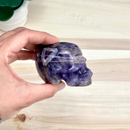 Chevron Amethyst Skull Carving B, 2.96 in. - Itsy's Crystal Cove LLC