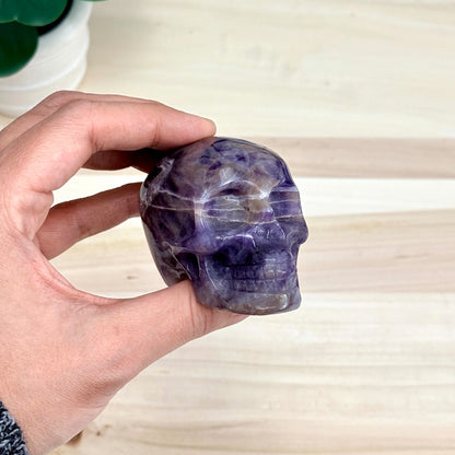 Chevron Amethyst Skull Carving B, 2.96 in. - Itsy's Crystal Cove LLC