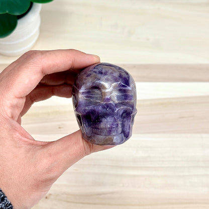 Chevron Amethyst Skull Carving B, 2.96 in. - Itsy's Crystal Cove LLC