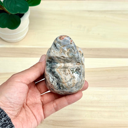 Sea Jasper Skull Carving, 3.34 in. - Itsy's Crystal Cove LLC