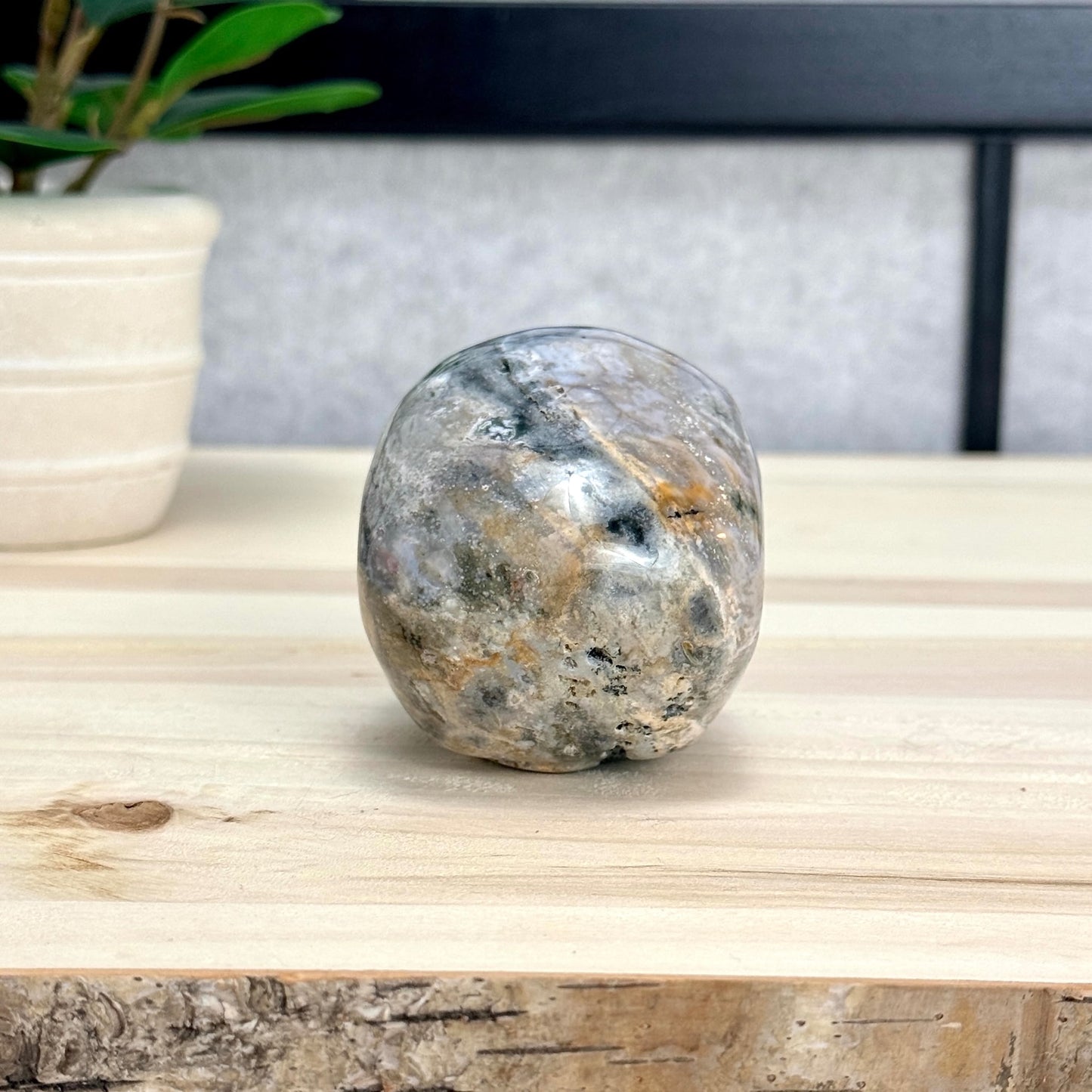 Sea Jasper Skull Carving, 3.34 in. - Itsy's Crystal Cove LLC