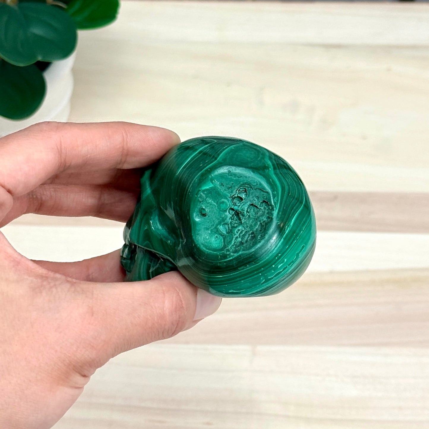 Malachite Skull Carving, 3.17 in. - Itsy's Crystal Cove LLC