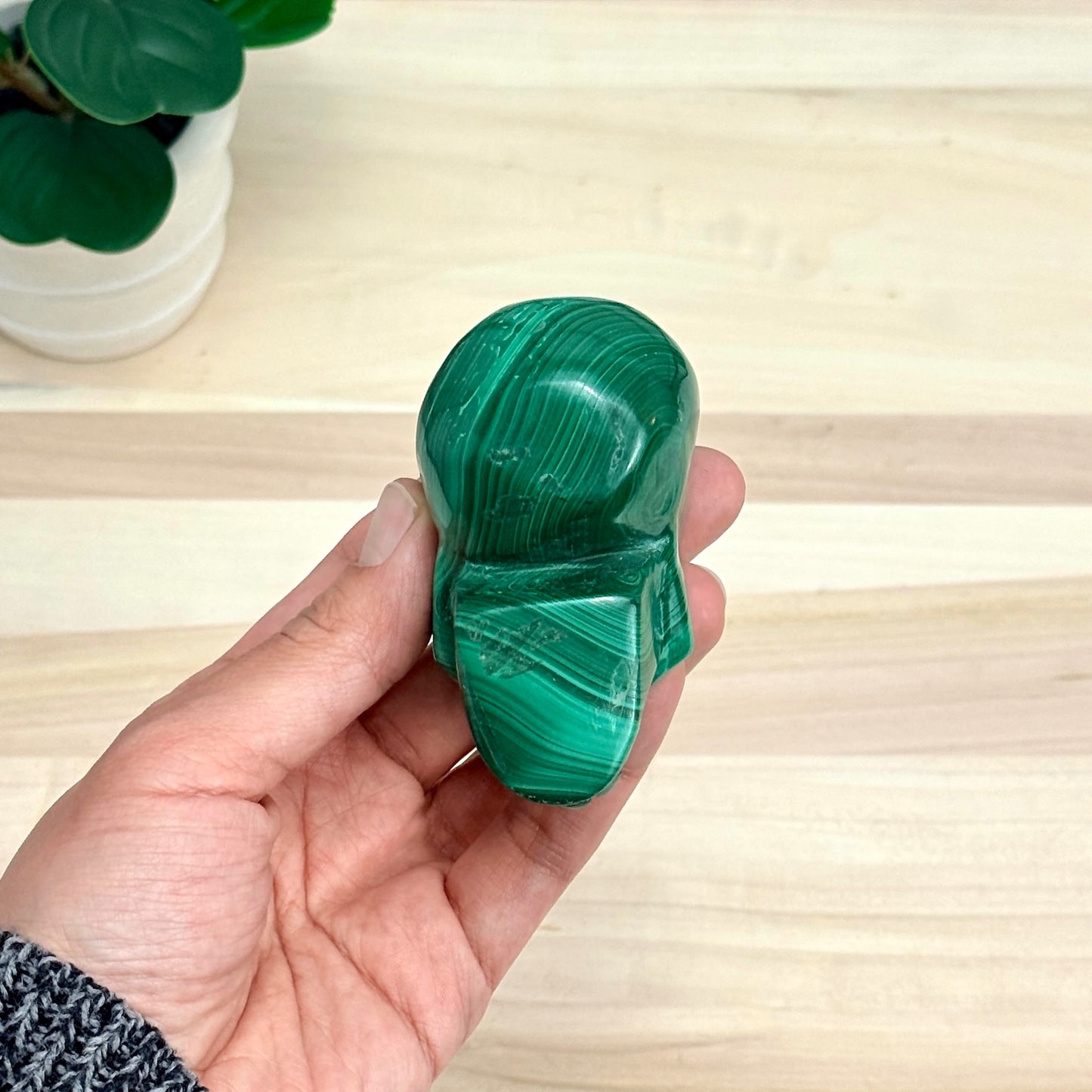 Malachite Skull Carving, 3.17 in. - Itsy's Crystal Cove LLC