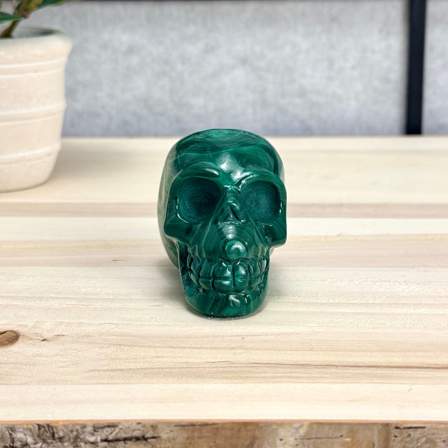 Malachite Skull Carving, 3.17 in. - Itsy's Crystal Cove LLC