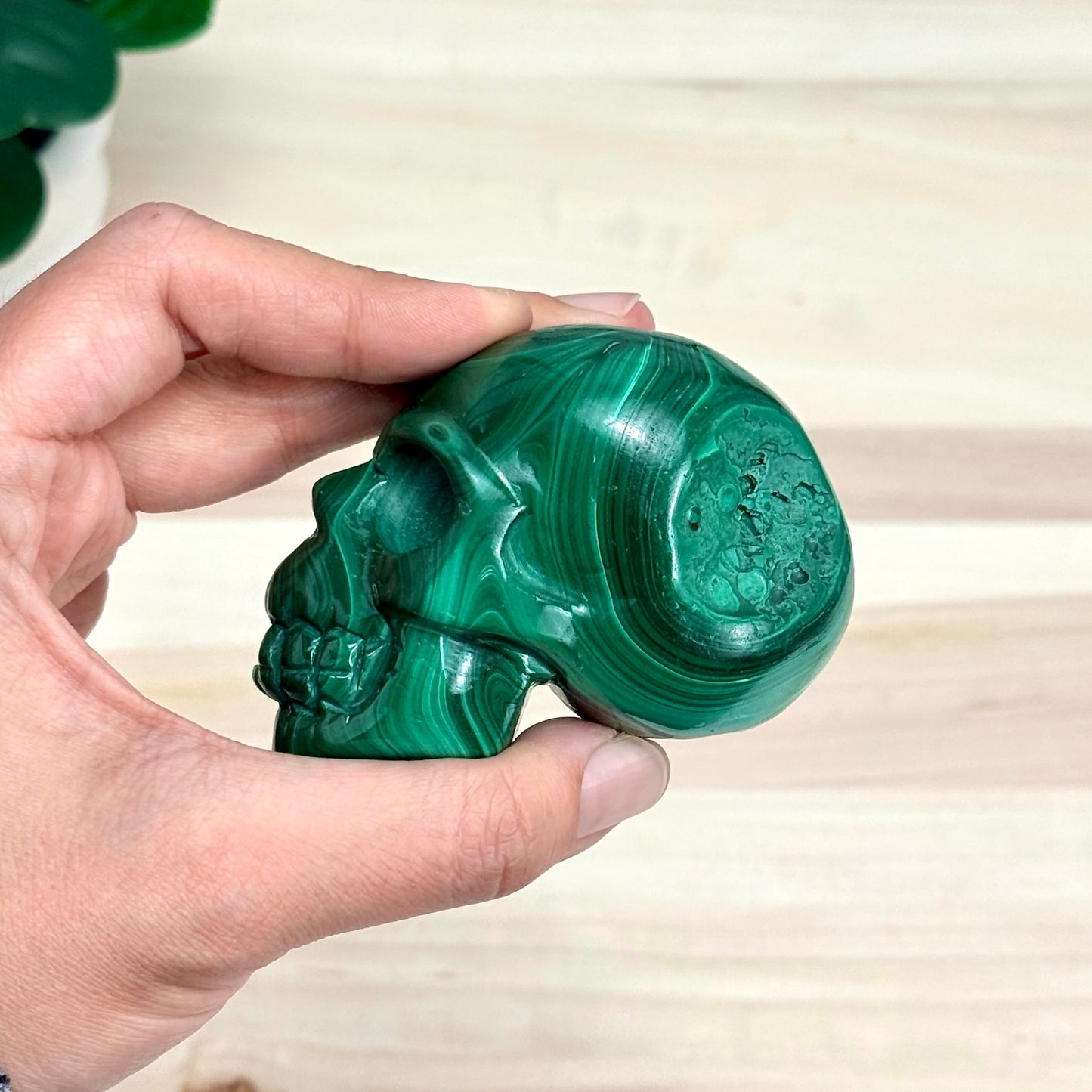 Malachite Skull Carving, 3.17 in. - Itsy's Crystal Cove LLC