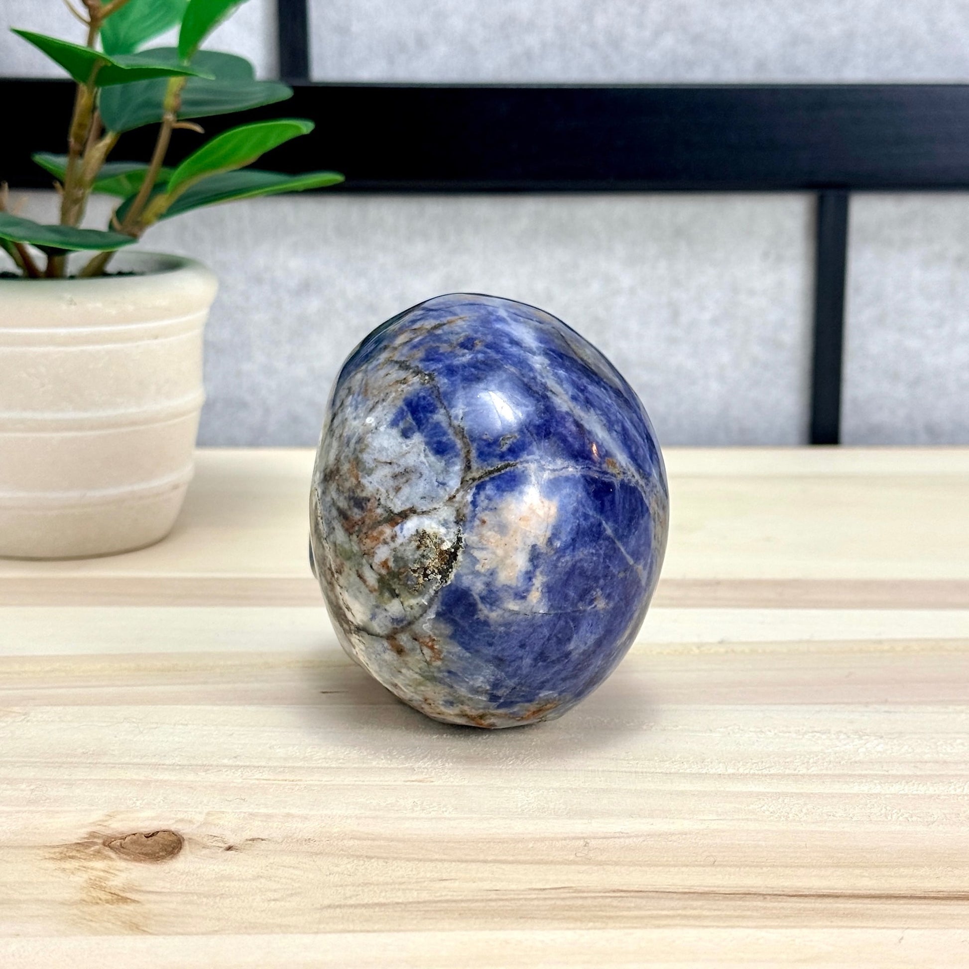 Sodalite Skull Carving, 4.11 in. - Itsy's Crystal Cove LLC