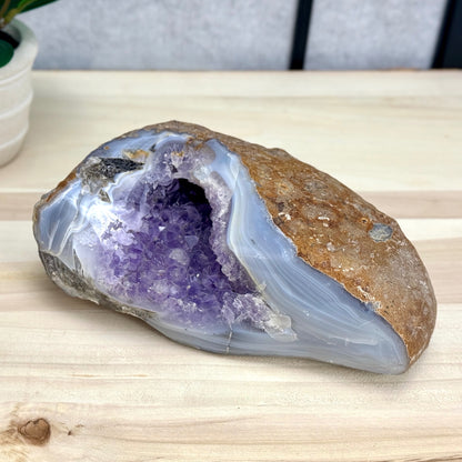 Amethyst in Agate Geode, 5 lbs. - Itsy's Crystal Cove LLC