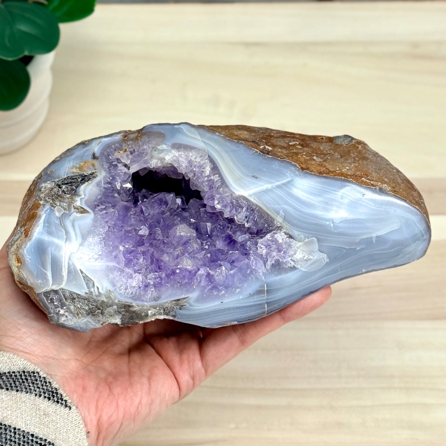 Amethyst in Agate Geode, 5 lbs. - Itsy's Crystal Cove LLC