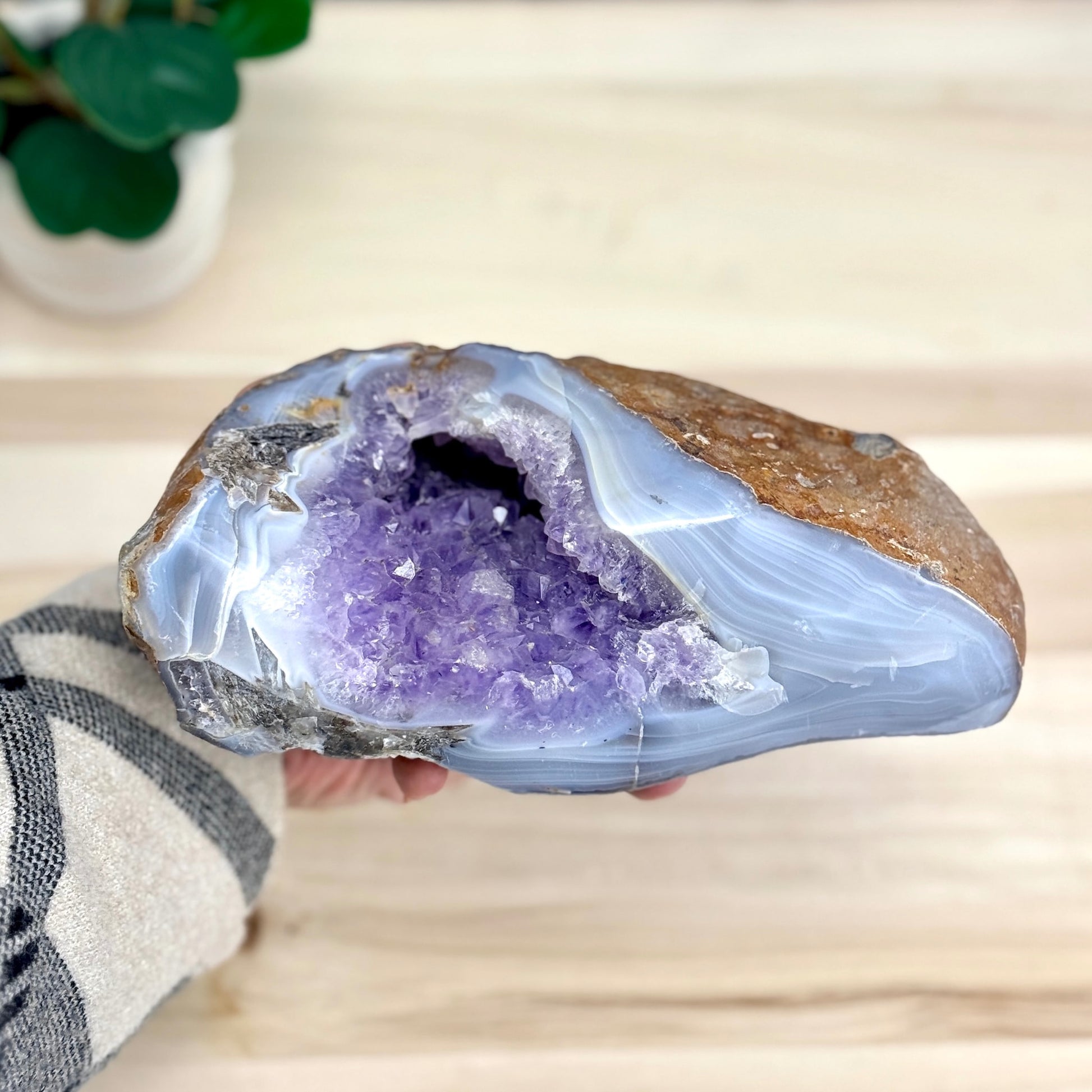 Amethyst in Agate Geode, 5 lbs. - Itsy's Crystal Cove LLC