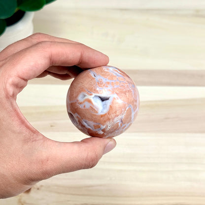 Pink Agate Sphere, 2.17 in. - Itsy's Crystal Cove LLC